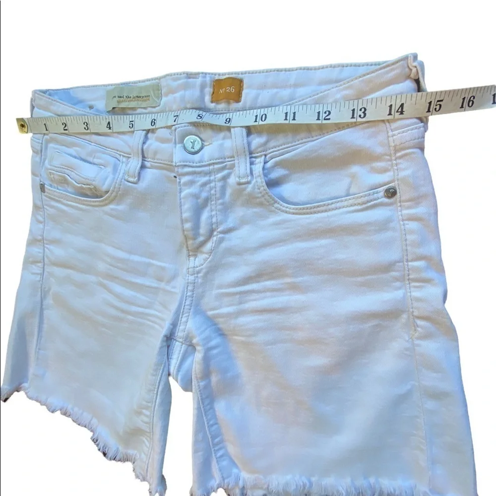 Pilcro and the Letterpress Women's White Denim Cutoff Shorts size 26